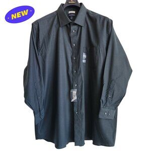 19 34/35 Green Dress Shirt Traditional Fit Dark Jos A Bank New Solid Mens Size